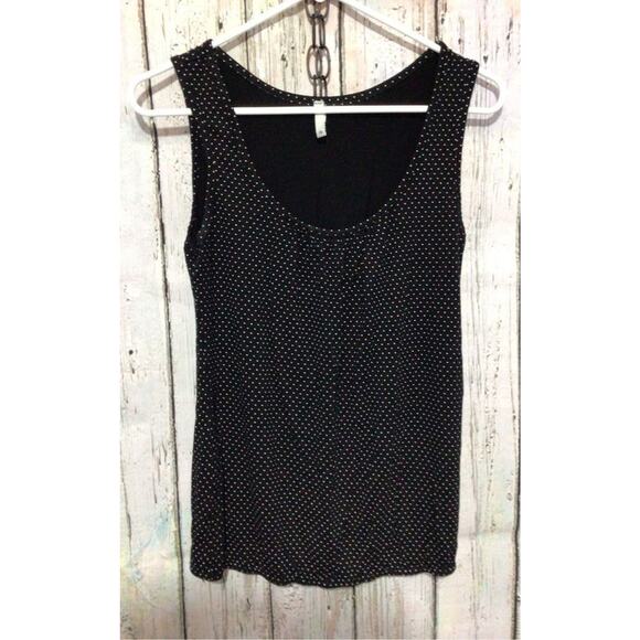 Amisu Black & White Polka Dot Tank Elastic Bottom Size Small - Picture 6 of 10